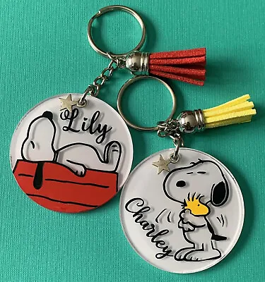 £3.75 • Buy Snoopy Inspired Personalised Keyring. Handmade Novelty Gift! X1 Keyring