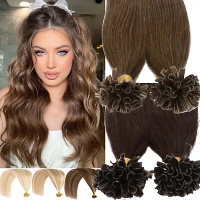 U-Tip Keratin 100% Remy Human Hair Extensions Fusion Nail Pre Bonded Thick Glued • $100.58