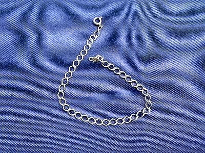 Grandma Grabe's Beautiful Vintage 925 Sterling Silver Flat Link Chain Bracelet • $0.75