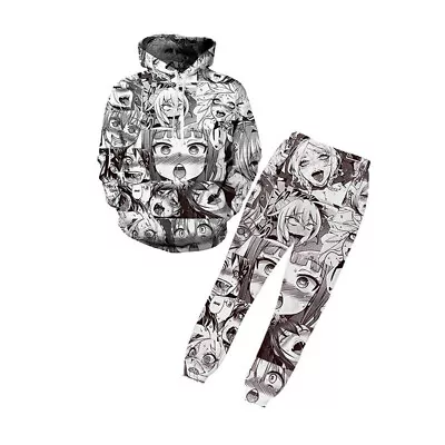 Ahegao Hoodie And Pants Set For Men And Women Lightweight And Comfortable Jogger • $35.78