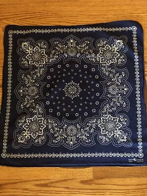 Vintage FAST COLOR Blue Bandana Elephant Trunk Up 18 X 18” Western Bolo • $19.95