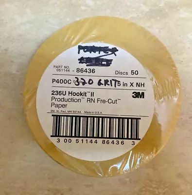 Hookit II 3M 5 Inch Sanding Discs 236U 50 Count 320 Grit • $25