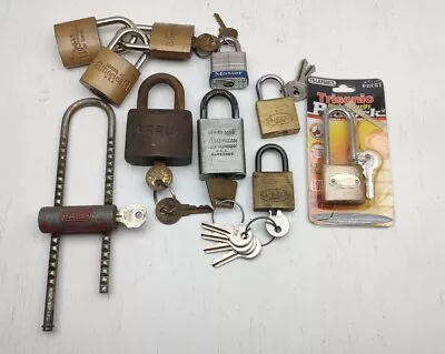 Lot Of 10 Locks & Working Keys Vintage Padlock Yale American  Fraim Master Lock • $17.50