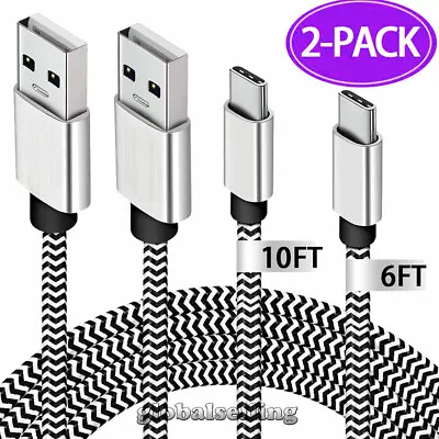 6/10 FT Braided Type C Fast Charging Cable USB-C Rapid Cord Power Charger Charge • $8.99