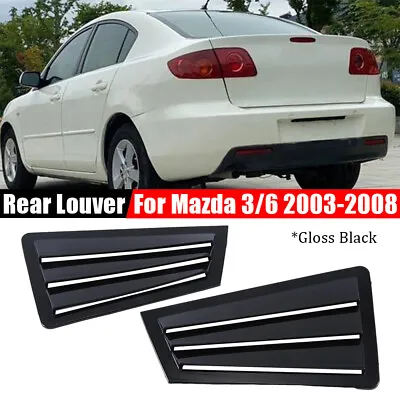 For Mazda 3 6 2003-2008 Gloss Black Rear Louver Window Side Shutter Cover Trim • $35.75