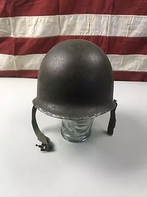 WWII WW2 War US ARMY M1 Helmet Front Seam Steel Pot & Liner Z39 • $200