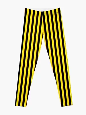 Vertical Stripes Yellow Black For Women Leggings Stripes Funny Yoga Leggings • $23.01