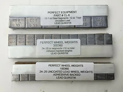 PERFECT .25.501 Oz SELF ADHESIVE STICK ON UNCOATED LEAD WHEEL WEIGHTS-60 PCS • $37.99