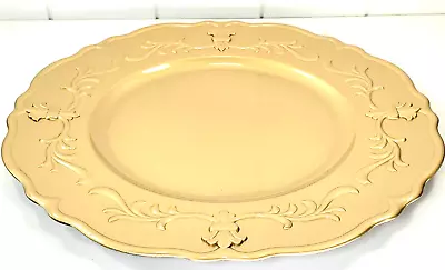 12 Inch Charger Plate Antique GOLD Crested Rim Plastic Charger Plate Pack Of 6 • $37.99