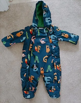 M&S Baby Snowsuit 9-12 Months Pramsuit Padded  • £10