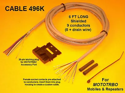 Cable 496K Motorola MOTOTRBO XPR4300 XPR4350 XPR4500 XPR4550 XPR8300 Repeater • $24.99