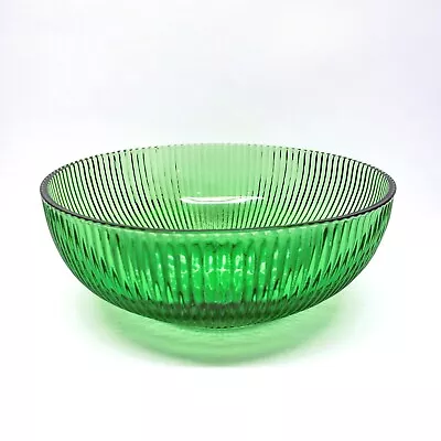 Vtg E.O. Brody Co. Green Glass Bowl 6.5  Ribbed Cleveland OH Candy Dish USA • $11.99