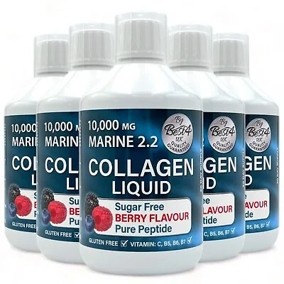 Marine 2.2 Collagen  SUGAR FREE  Anti-Aging Vitamin Liquid Drink 10000mg (5pk) • £76.95