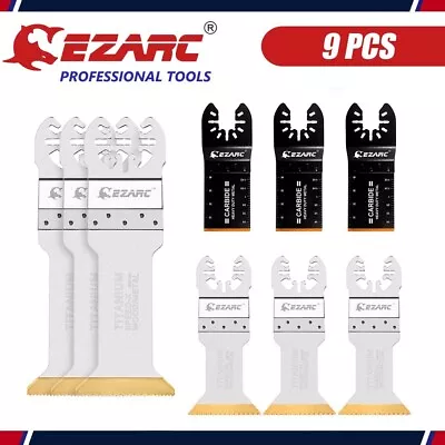 9PC EZARC Oscillating Multi Tool Blade Carbide + Bi-Metal Saw Blades Metal Nail • $35.99