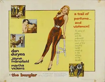 THE BURGLAR Movie POSTER 22x28 Half Sheet Dan Duryea Jayne Mansfield Martha • $17.98