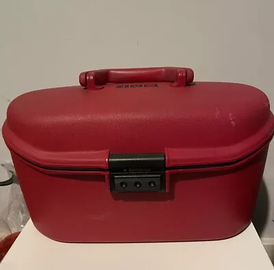 Samsonite Vanity Case Hard Shell Beauty Makeup Travel Vintage Red • £24.99