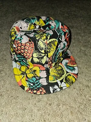 Volcom Queso Sweet Floral Fruit Trucker Baseball Hat Cap Strapback Adjustable • $19.99