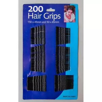 £2.45 • Buy 200 Pack Hair Pins Grips Waved Bobby Pins Black Kirby Hair Grips 200pk - UK 