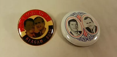 Vtg. Political Pinback Button Lapel Pin LOT Reagan Bush '84 Jugate • $3.99