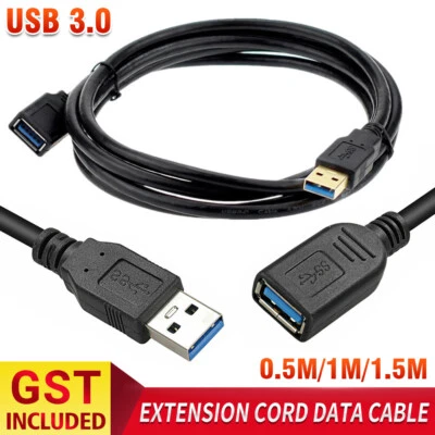 $7.09 • Buy Au Usb 3.0 Superspeed Extension Cord Data Cable Male To Female For Fast Work
