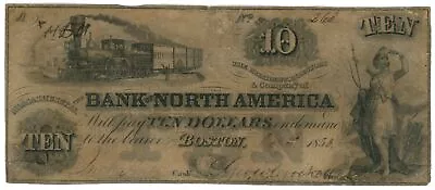 1850 Bank Of North America Boston Mass. MA $10 No.263 (L2006) • $99