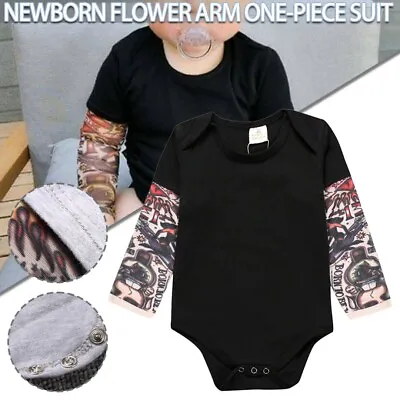 £5.93 • Buy Infant Baby Boys Tattoo Sleeve Bodysuit Toddler Boy Tattoo Shirts O