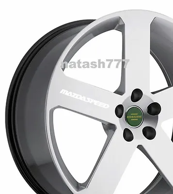 4 - MAZDASPEED Decal  Sticker Racing Wheels Rims MAZDA Sport  Emblem Logo WHITE • $17.85