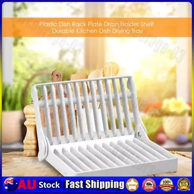 Plastic Dish Rack Plate Drain Holder Shelf Durable Kitchen Dish Drying Tray • $10.11