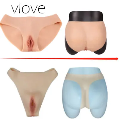 T-Shaped Silicone Fake Vagina Shorts Panty Hipshaping Crossdressing Pants  • £72.59
