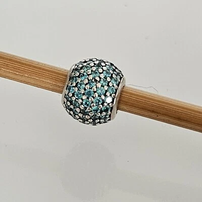 $52 • Buy Pandora Pave Lights Teal Green CZ Sterling Silver Charm 791051 Free Post 