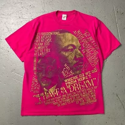 Vintage 90s MLK Rap Tee Martin Luther King Jr Big Face Graphic T-Shirt • $35