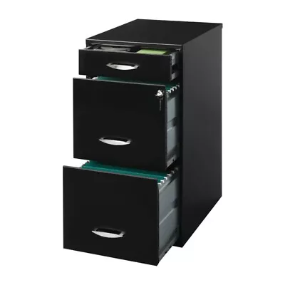 Save Space 3 Drawer Letter Width Vertical File Cabinet With Pencil Drawer Black • $62.10