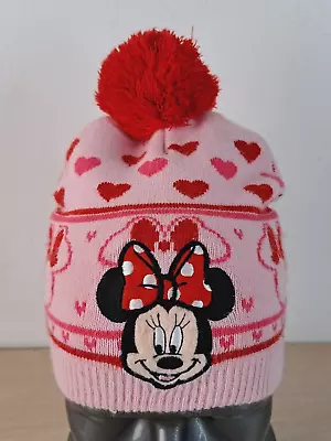 Disney Minnie Mouse Hearts Youth Beanie Hat/cap Pink/red Outdoor/winter • $9.89