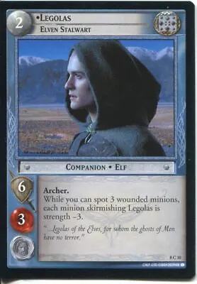 Lord Of The Rings CCG Card SoG 8.C10 Legolas Elven Stalwart • £0.99