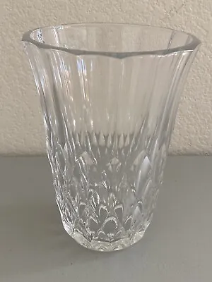 $26.99 • Buy Val St. Lambert Belgium Crystal Art Glass Vase 7.5”  Clear Saint Lambert