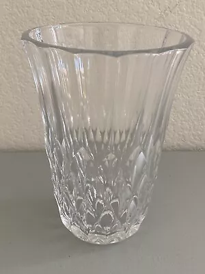 $26.99 • Buy Val St. Lambert Belgium Crystal Art Glass Vase 7.5”  Clear Saint Lambert