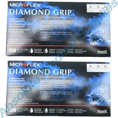 *200-Gloves* MicroFlex Diamond Grip PF Latex Examination X-Large MF-300-XL • $44.99