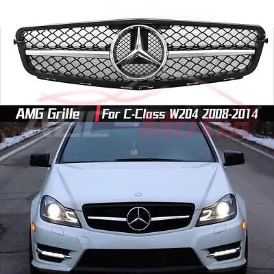 For Benz C-Class W204 2008-2014 C180 C250 C280 C300 C350 Chrome Black AMG Grille • $99