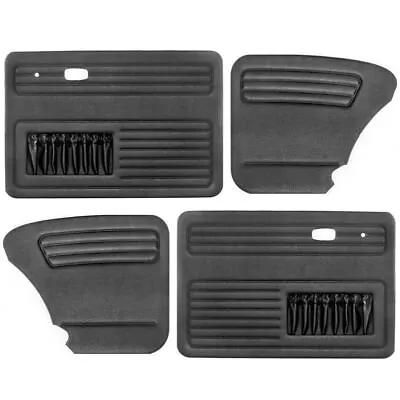 VW Bug Door Panels W/ Pockets 1965-1977 Set Of 4 Black Vinyl  • $149.95