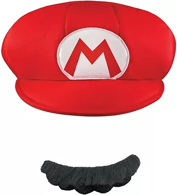 Mario Hat & Mustache Adult Super Mario Brothers Halloween Costume Luigi Gift • $29.82
