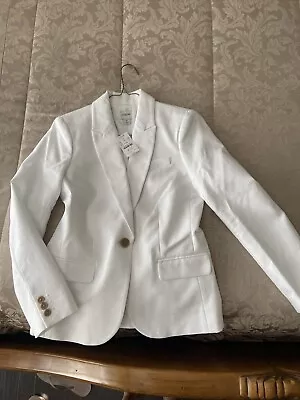 Nwt $148 J.crew Factory White Cotton Blazer Jacket Size 0  • $69.95