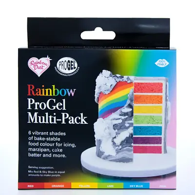 £18.59 • Buy RAINBOW ProGel Multipack 6 Pack Food Colouring Gel Baking Cake Decorating