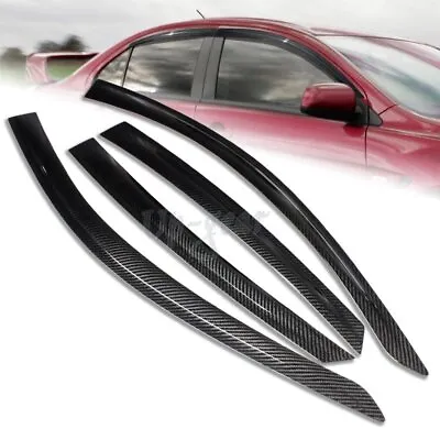 For 08-17 Mitsubishi Lancer Evolution X Carbon Fiber Sun Rain Shade Window Visor • $124.50