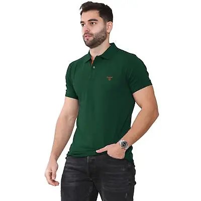 Gant Mens Polo Shirt Casual Work Tee Breathable Short Sleeve Cotton Top S-4XL • £36.99