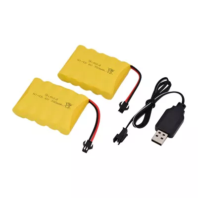 £15.43 • Buy 2x 6V 700mAh Ni-Cd AA Battery Pack Rechargeable For RC Car Toys SM-2P Plug