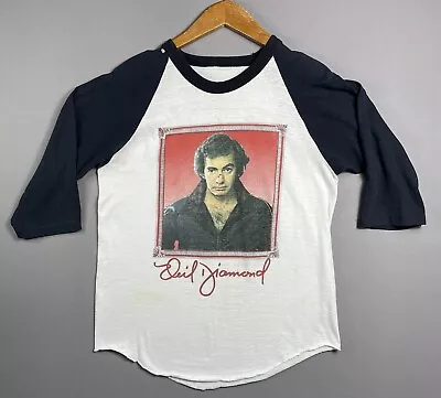 Vintage 80s 1983 Neil Diamond Spring Tour Sold Out Raglan Concert T Shirt Sz S M • $30