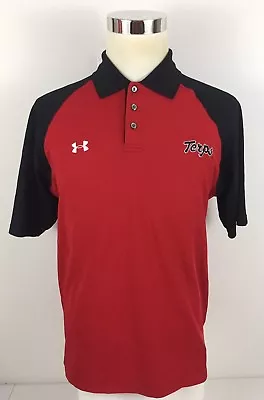 Maryland Terrapins Under Armour Mens Small Polo Shirt Red Embroidered Rare EUC • $22.27