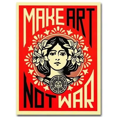 MAKE ART NOT WAR Art Silk Poster • $13.98