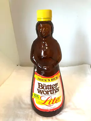 Vintage Mrs. Butterworth's Brown Glass Syrup Bottle 10   W/Plastic Lid Sticker • $9.99