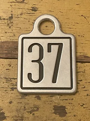 Number 37 Cattle Tag Vintage Numbered Keychain Tag Large Metal Cow Tag Fob Farm • $19.98